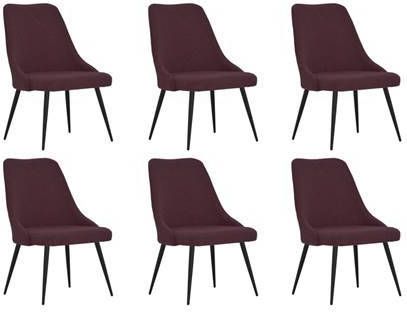 vidaXL Eetkamerstoelen 6 st stof paars