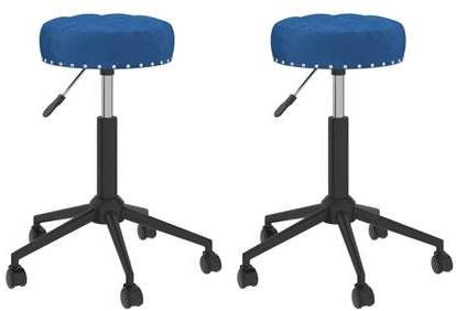 vidaXL Eetkamerstoelen draaibaar 2 st fluweel blauw