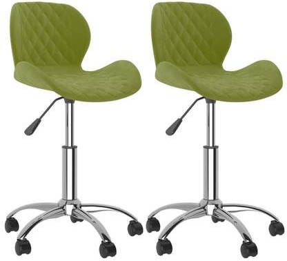 vidaXL Eetkamerstoelen draaibaar 2 st fluweel lichtgroen