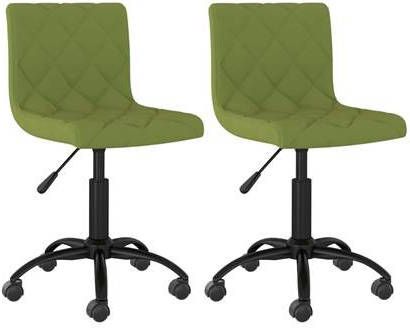 vidaXL Eetkamerstoelen draaibaar 2 st fluweel lichtgroen