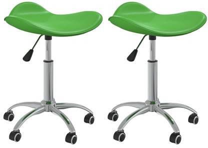 vidaXL Eetkamerstoelen draaibaar 2 st kunstleer groen