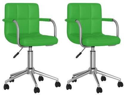 vidaXL Eetkamerstoelen draaibaar 2 st kunstleer groen