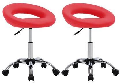 vidaXL Eetkamerstoelen draaibaar 2 st kunstleer rood
