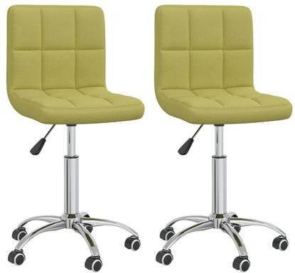 vidaXL Eetkamerstoelen draaibaar 2 st stof groen