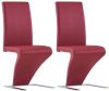 VIDAXL Eetkamerstoelen met zigzag vorm 2 st kunstleer rood online kopen