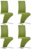 VidaXL Eetkamerstoelen Met Zigzag vorm 4 St Kunstleer Groen online kopen