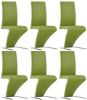 VidaXL Eetkamerstoelen Met Zigzag vorm 6 St Kunstleer Groen online kopen