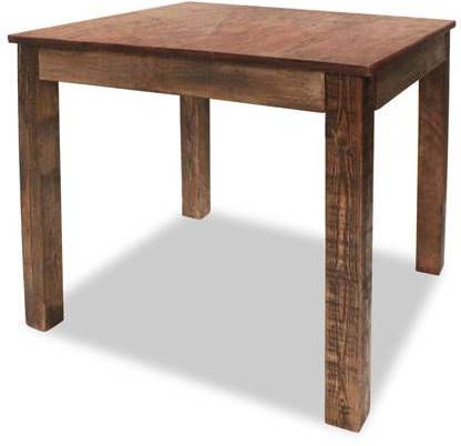 vidaXL Eettafel 82x80x76 cm massief gerecycled hout