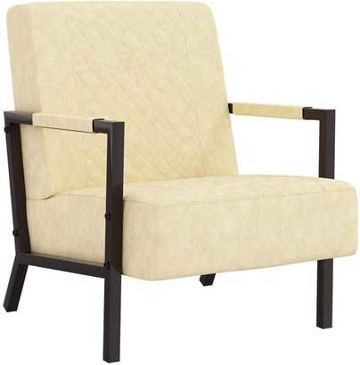 VIDAXL Fauteuil kunstleer crè, mekleurig
