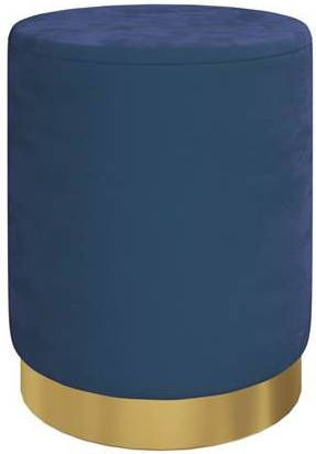 vidaXL Hocker met opbergruimte rond fluweel blauw