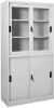 VidaXL Kantoorkast met schuifdeuren 90x40x180 cm staal lichtgrijs online kopen