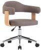 VidaXL Kantoorstoel draaibaar gebogen hout en stof taupe online kopen