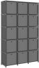 VidaXL Kast met 15 vakken met boxen 103x30x175, 5 cm stof grijs online kopen