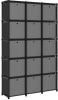 VidaXL Kast met 15 vakken met boxen 103x30x175, 5 cm stof zwart online kopen