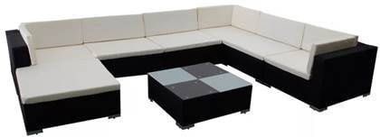 vidaXL Loungeset voor buiten poly rattan zwart 24 delig