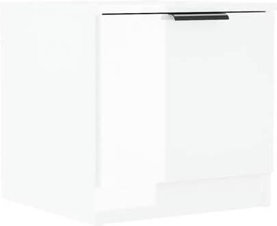 vidaXL Nachtkastje 40x39x40 cm hoogglans wit