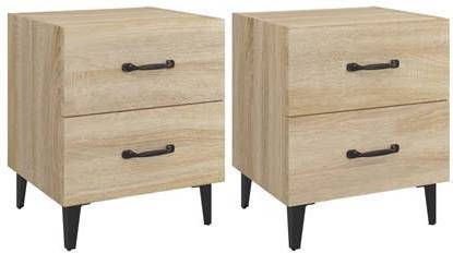 vidaXL Nachtkastjes 2 st 40x35x47, 5 cm sonoma eikenkleurig