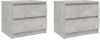 VidaXL Nachtkastjes 2 st 50x39x43, 5 cm spaanplaat betongrijs online kopen