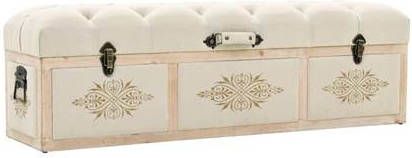 vidaXL Opbergbankje 120x30x38 cm massief hout en stof