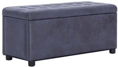 VIDAXL Opberghocker 87, 5 cm kunstsuè, de grijs