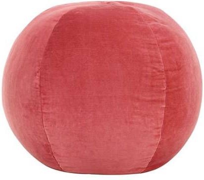 vidaXL Poef 50x35 cm katoenfluweel roze