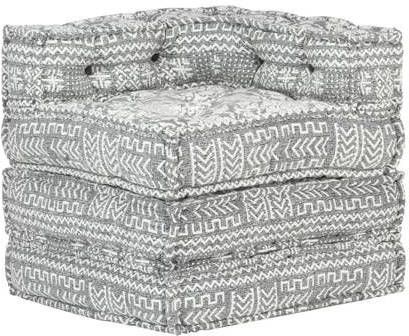 vidaXL Poef modulair stof lichtgrijs