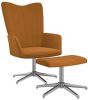 VidaXL Relaxstoel met voetenbank fluweel bruin online kopen