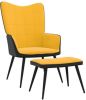 VidaXL Relaxstoel met voetenbank fluweel en PVC mosterdgeel online kopen
