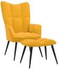 VidaXL Relaxstoel met voetenbank fluweel mosterdgeel online kopen