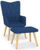 VidaXL Relaxstoel met voetenbank stof blauw online kopen