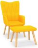 VidaXL Relaxstoel met voetenbank stof mosterdgeel online kopen