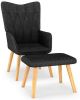 VidaXL Relaxstoel met voetenbank stof zwart online kopen