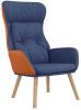VidaXL Relaxstoel stof en PVC blauw online kopen
