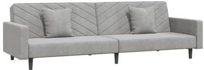 vidaXL Slaapbank 2 zits met 2 kussens fluweel lichtgrijs