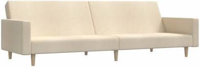 VIDAXL Slaapbank 2 zits stof crè, mekleurig