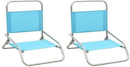 vidaXL Strandstoelen 2 st inklapbaar stof turquoise