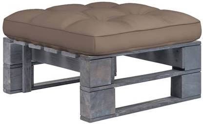 VIDAXL Tuinhocker pallet grijs geï, mpregneerd grenenhout