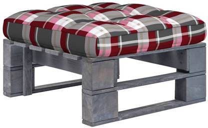 VIDAXL Tuinhocker pallet grijs geï, mpregneerd grenenhout