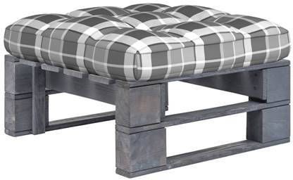 VIDAXL Tuinhocker pallet grijs geï, mpregneerd grenenhout