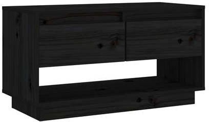vidaXL Tv meubel 74x34x40 cm massief grenenhout zwart