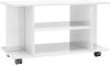 VidaXL Tv meubel met wieltjes 80x40x40 cm spaanplaat hoogglans wit online kopen