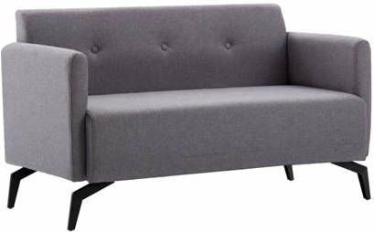 vidaXL Tweezitsbank 115x60x67 cm stof lichtgrijs