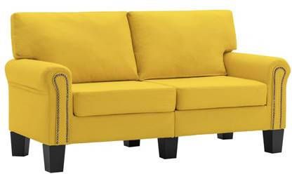 vidaXL Tweezitsbank stof geel