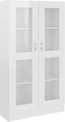 vidaXL Vitrinekast 82, 5x30, 5x150 cm spaanplaat hoogglans wit