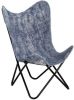 VidaXL Vlinderstoel canvas indigo blauw online kopen