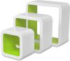 VidaXL Wandplanken kubus 6 st wit en groen online kopen