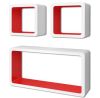 VidaXL Wandplanken kubus 6 st wit en rood online kopen