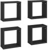VidaXL Wandschappen kubus 4 st 30x15x30 cm zwart online kopen