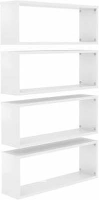 vidaXL Wandschappen kubus 4 st 60x15x23 cm spaanplaat hoogglans wit