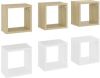 VidaXL Wandschappen kubus 6 st 22x15x22 cm wit en sonoma eikenkleurig online kopen